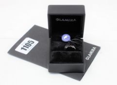 A Glamira Viyanka 585 white gold five stone black Onyx ring with certificate of authenticity dated