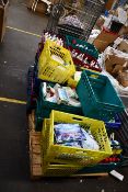 Two pallets of mixed miscellaneous items to include acrylic paints, hand sanitizers, cleaning