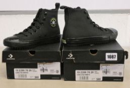 Two pairs of as new Converse Chuck Taylor All Stars hiker high boots (UK 3 and 5).
