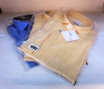 Three as new Oscar of Sweden shirts (Colours yellow and blue, sizes 2x 44 and 46).