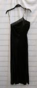 An as new Galvan London satin faceted cocktail dress in Black (38).