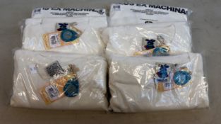 Six as new Deus Pushin Daisies heavy T-shirts vintage white (6 x XL).