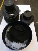 Three pre-owned boxed Borsalino hats, one pre-owned unboxed Borsalino hat and two others.