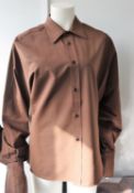 An as new Petar Petrov Colman shirt with dropped shoulders in dark chocolate (EU 38 - RRP £770).