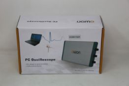 A boxed as new Owon VDS6102A PC Oscilloscope.