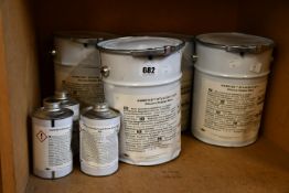 Four Xiameter 5kg RTV-4130-J liquid silicone rubber base tins and three 0.5kg Xiameter RTV-4130-J