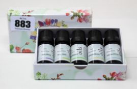 Thirty two boxes of five essential oils gift sets to include Eucalyptus, Lemongrass, Peppermint, Tea