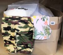 A box of as new Pat Pat baby/children clothing and related items.