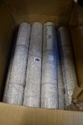 Twelve rolls of Fabric Tree Taupe Wallpaper by Royal House from Grandeco A43802.