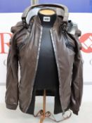 A custom made Cyberpunk 2077 costume jacket with LED collar in medium.