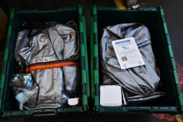 Two crates of MiaVia Birth pool hire kit items.