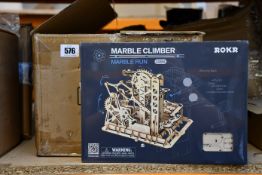 Ten boxed as new ROKR Marble run (LG504) mechanical wooden model kits.