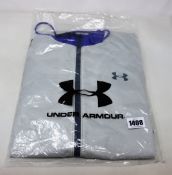 Three Under Armour water repellent storm blue/grey jackets (Size 3 x LG/G).