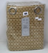 A pair of as new John Lewis & Partners Rona weave ochre eyelet curtains (RRP £180.00).
