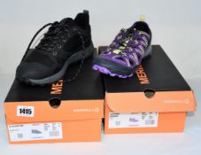 Two pairs of as new Merrell footwear; Choprock Shandal (UK 7) and Altalight (UK 10).