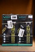 Four boxed as new VGR Voyager V-085 professional hair trimmers.