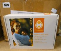 Ten boxed as new Hana Organic Bamboo Baby Wraps in charcoal.