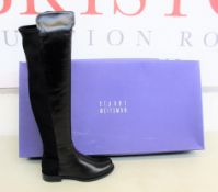 A pair of as new Stuart Weitzman black Nappa boots (EU 35).