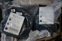 Six as new Basaho Classic Zafu Meditation Covers in Midnight Blue.