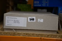 A Tekla 260 x 220cm cotton percale double bedding set in winter white.