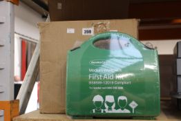 Five as new EurekaPlast first aid kits (BS8599-1:2019 compliant).