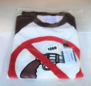 An as new Natasha Zinko x Duo Ltd Gun Print Raglan T-shirt (XS - RRP £157).