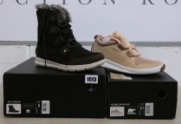 A pair of women's as new Sorel Explorer Joan boots (UK 6) and a pair of women's as new Sorel Out n
