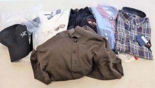 As new Hackett London clothing and accessories; GBK Badge full zip sweater (L), long sleeve polo