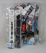 A quantity of as new Curli dog accessories to include; Curli dog finder harnesses and Curli