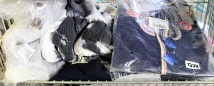 Eight items of as new Desigual clothing and accessories to include coat, handbag, sweater and tops.