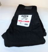 A pair of men's Resurgence Gear - Cafe Racer Slim Fit Selvedge Jeans in black (W32, L34).
