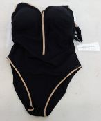 An as new Maryan Mehlhorn swimsuit (Style 906, Size 10D).