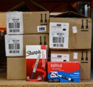 Thirty-Six boxes of as new packs of twelve fine Sharpie markers and twenty four boxes of as new