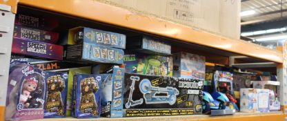 A quantity of assorted as new toys to include Marvel Avengers puzzles tins, Stone 8 real interactive