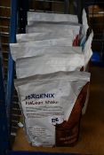 Ten Isagenix Isalean shake flavours: strawberry, chocolate and vanilla (826g a bag).