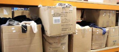 Seven boxes of miscellaneous pre-owned clothing and related.