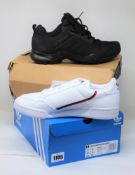 A pair 80 of Adidas Terrex ax3 (UK 9) and a pair of Adidas continental 80 vegan (UK 9).