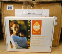 Ten boxed as new Hana Organic Bamboo Baby Wraps in charcoal.