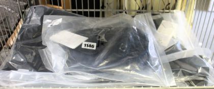 Five pairs of as new A.C.W. Core Mod Lux shorts in black (3 x M, 2 x L) and two A.C.W. working black