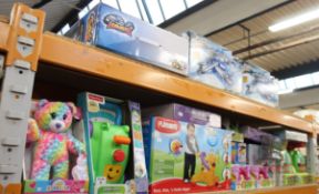 A quantity of children's assorted as new toys to include Playskool, Fisher Price, Hot Wheels, Turtle