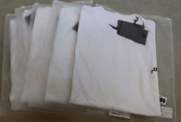 Five as new A.C.W. cotton single jersey white essentials T-shirts (All L).