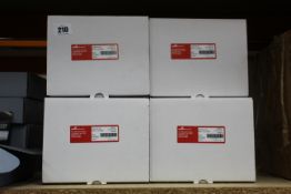 Four ASRS-R-DC Multi-Alarms 104075 (24VDC Outdoor, Red Strobe Grey).