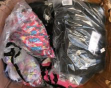 A box of assorted as new clothing to include Asos tops, New Look dresses, socks and related items.
