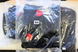 Two as new Natasha Zinko Duo embroidered hooded sweatshirts (RRP $152) and two pairs of