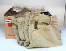 Five pairs of as new G-Star Raw Roxic straight tapered trousers Colour - Sahara (Size 5 x 31/32).