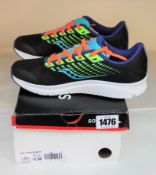 Two pairs of as new Saucony Ride 13 trainers (UK 3.5, 4).