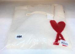 A men's as new AMI Alexandre Mattiussi Off-White Ami De Coeur Turtleneck (L).