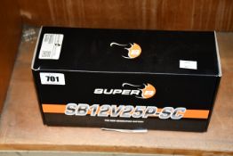 A boxed as new Super B Andrena 12V25Ah lithium battery.
