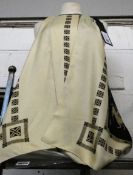 An as new Petar Petrov Catia printed silk twill sleeveless top with draped side details and light