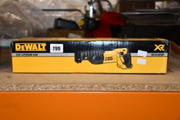 A boxed DeWalt DCS380 18v XR cordless reciprocating saw.